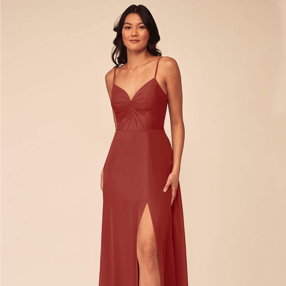 AZAZIE Terracotta DANI Floor Length Dress w/ slit